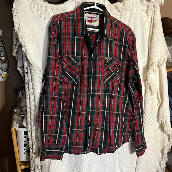 Xxl Plaid Long sleeve Button Down Shirt vintage swag - Picture 1 of 3